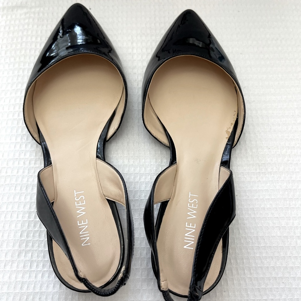 Nine West Patent Leather Sling Back flats
